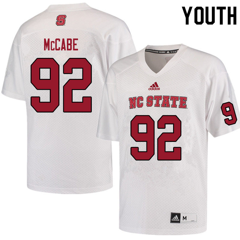 Youth #92 Matt McCabe NC State Wolfpack College Football Jerseys Sale-White - Click Image to Close